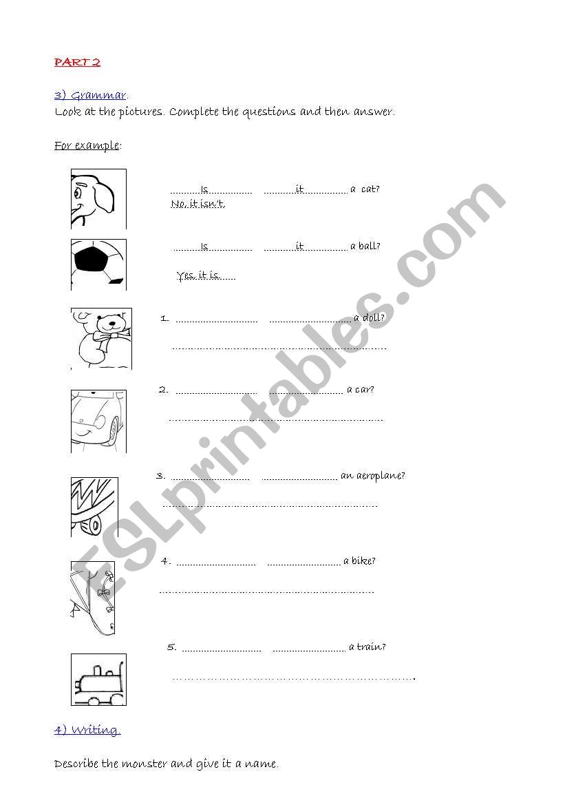 Test for children - Part 2 worksheet