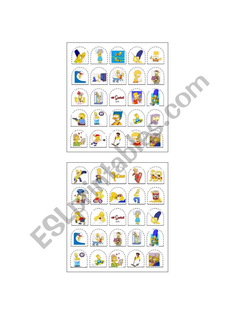 Play Simpsons Bingo and Learn Verbs Part 2