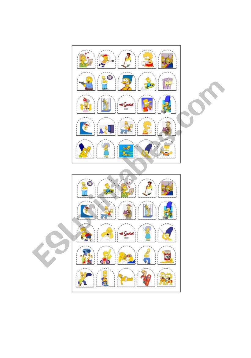 Play Simpsons Bingo and Learn Verbs Part 6