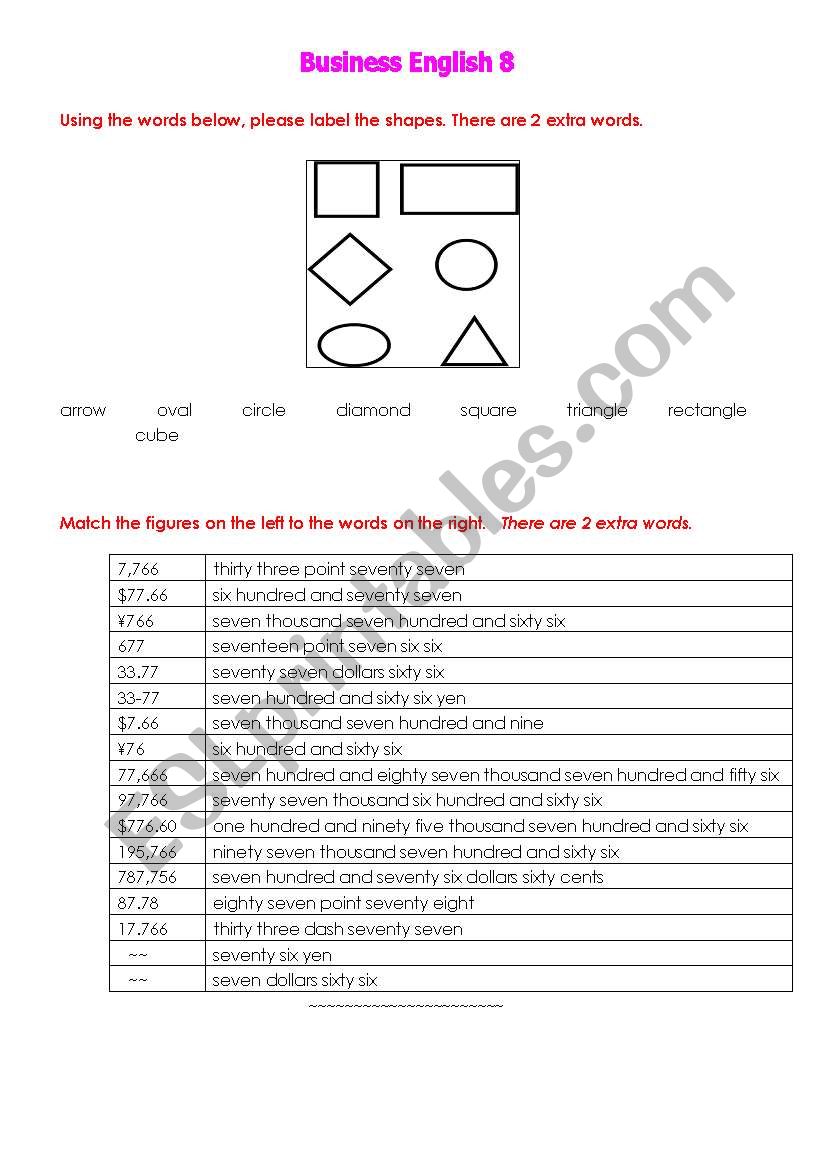 Business English 8. worksheet