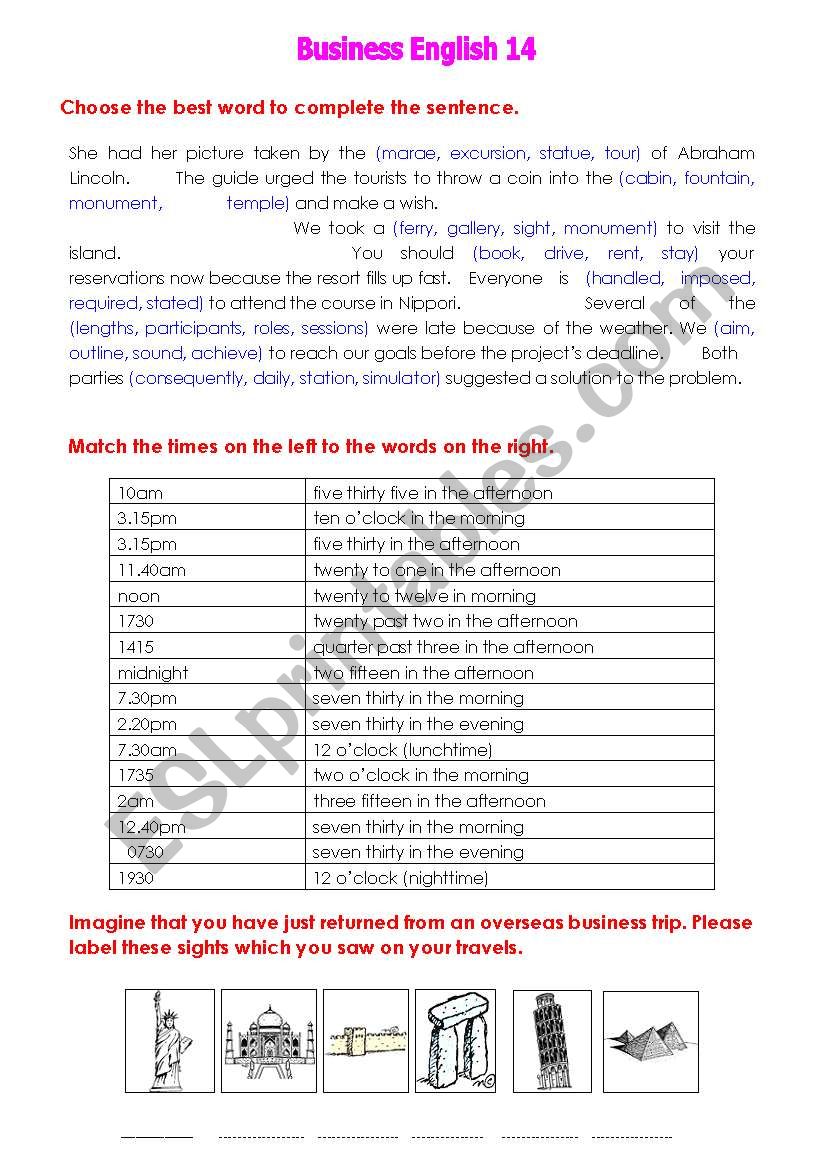 Business English 14. worksheet
