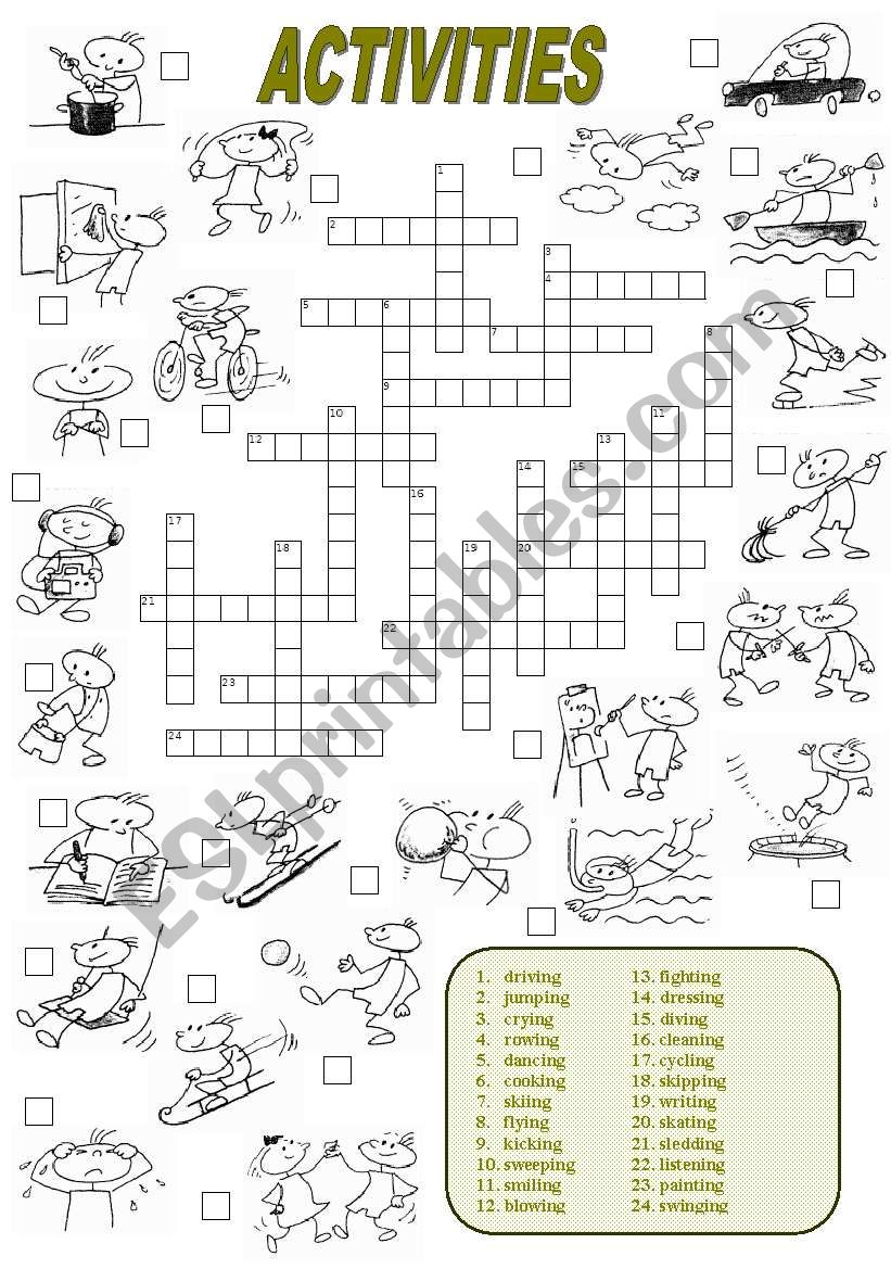 Activities Crossword (2 of 2) worksheet