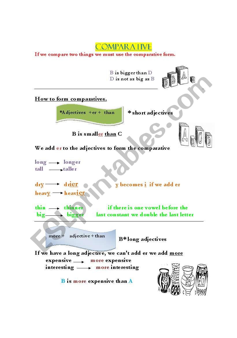 Comparative worksheet