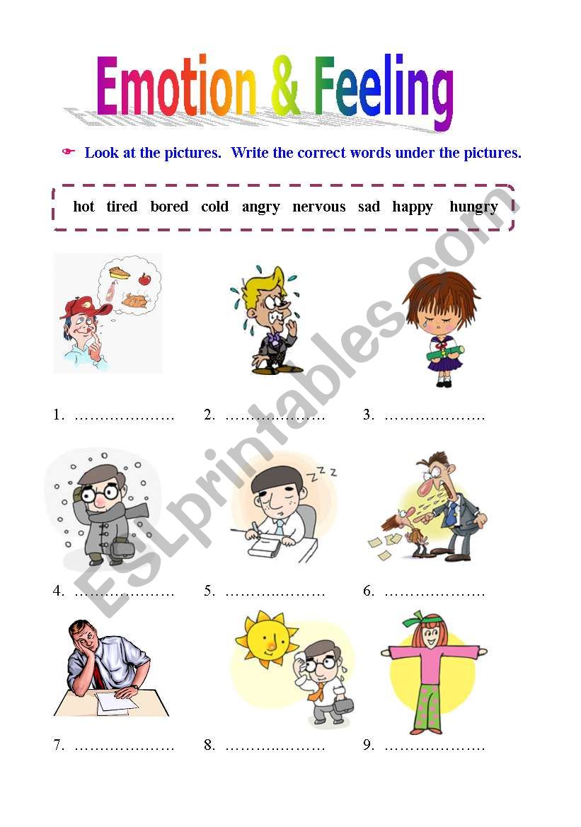 Emotion&Feeling worksheet