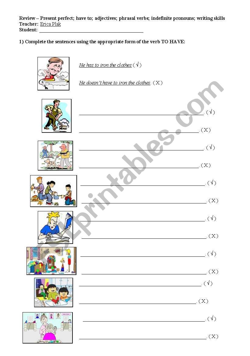 Complete review exercises worksheet