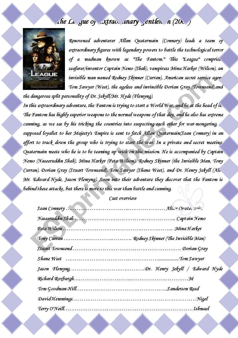 The League of Extraordinary Gentlemen, Movie Activity (4 pages)