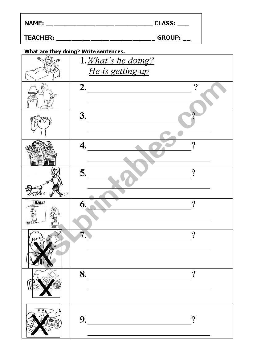 Present Continuous worksheet