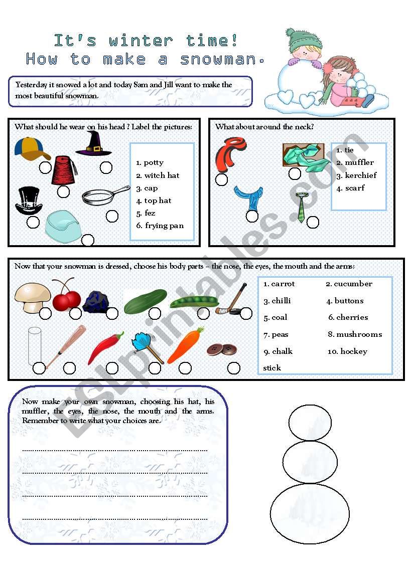 ITÂ´S WINTER TIME! HOW TO MAKE A SNOWMAN