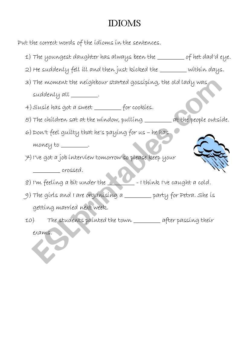 idioms worksheet