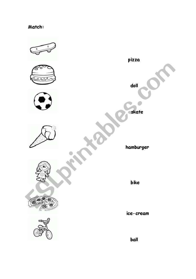 Match worksheet