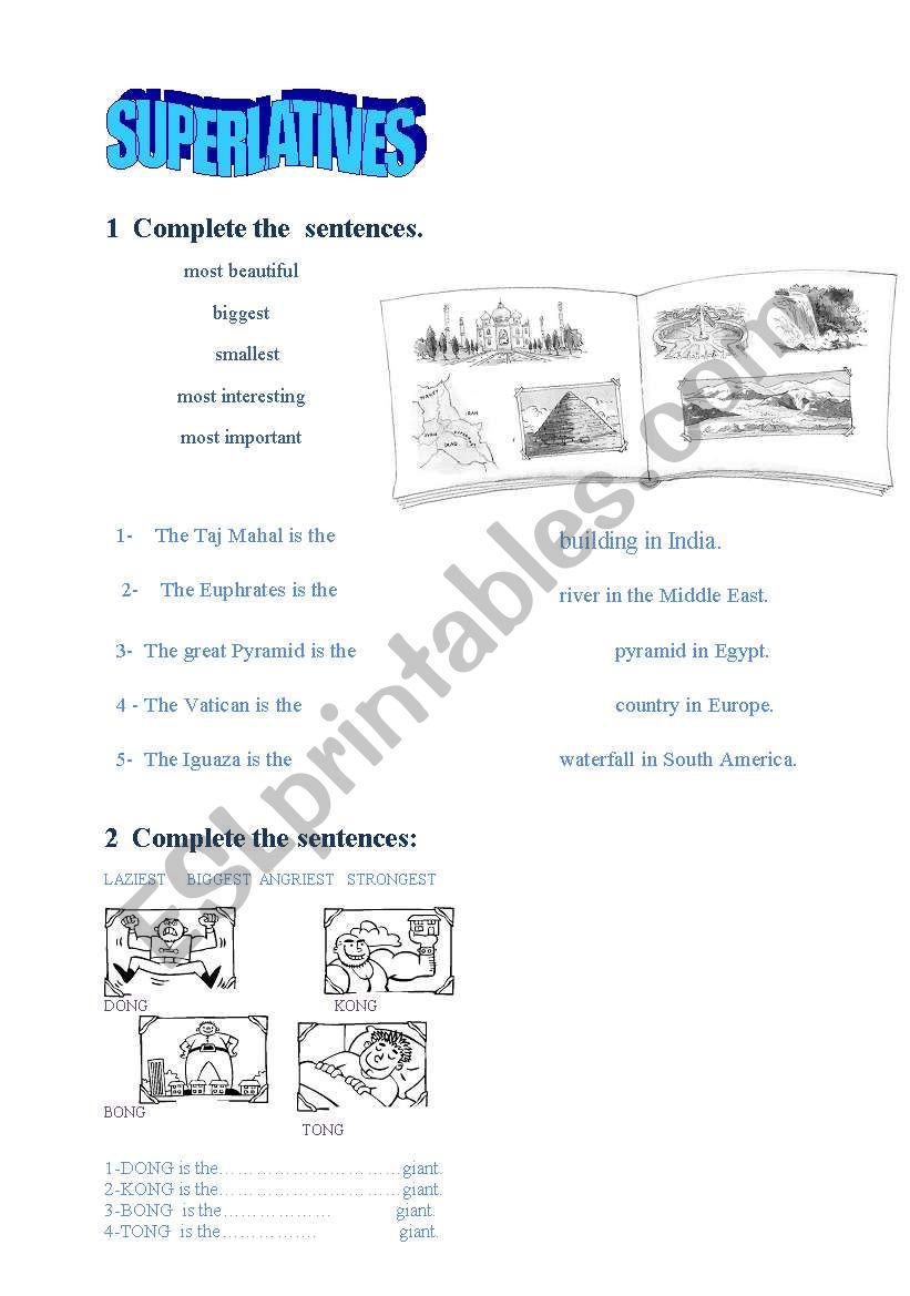 SUPERLATIVES worksheet