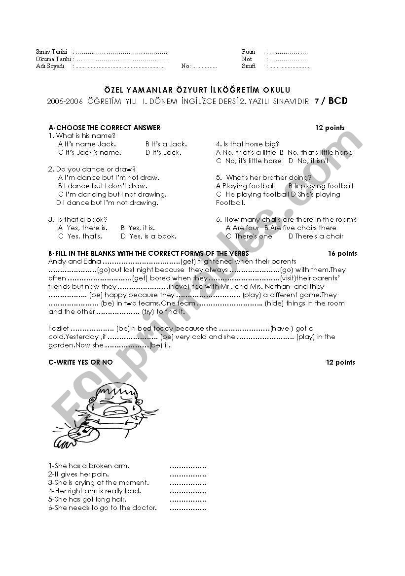 exam suitable for movers form worksheet