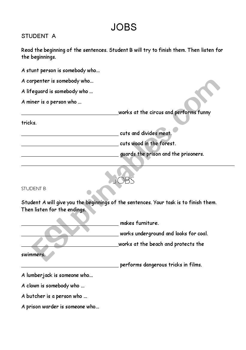 defining relative clauses, jobs practice