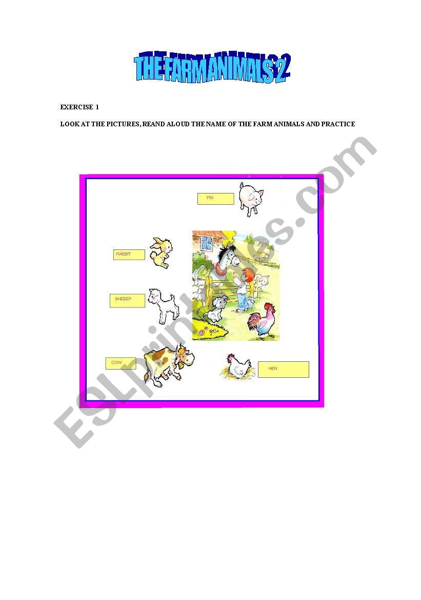 The farm animals part  II worksheet