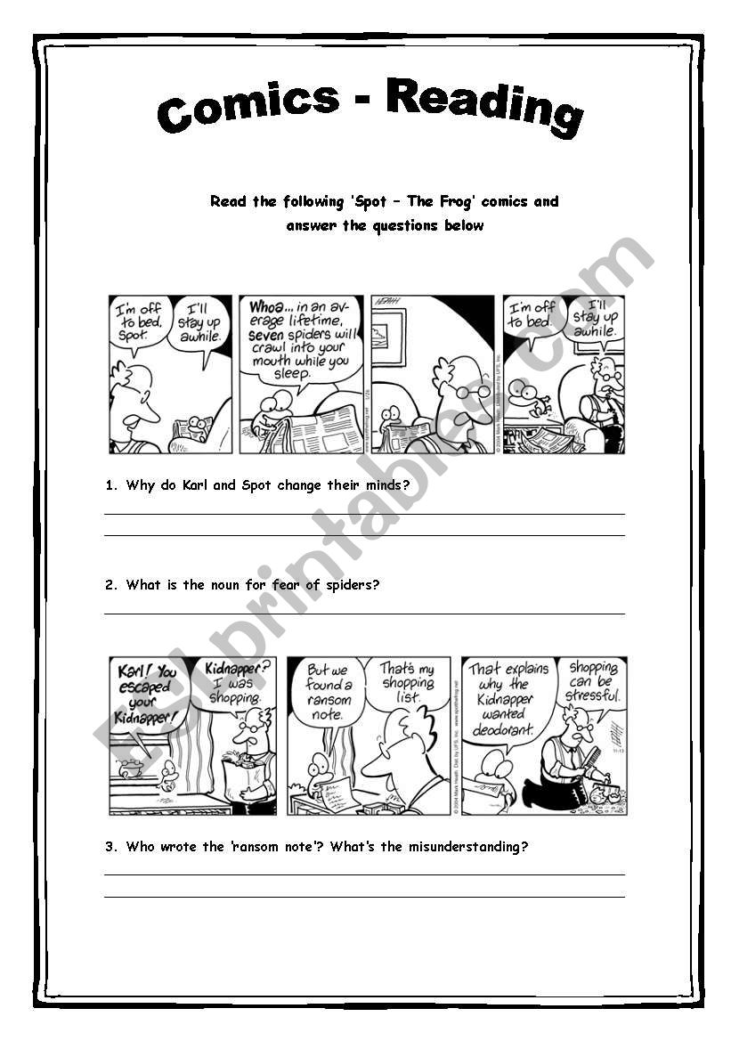 Comics - Reading Activity 5 worksheet