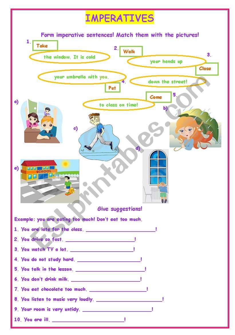 IMPERATIVES worksheet