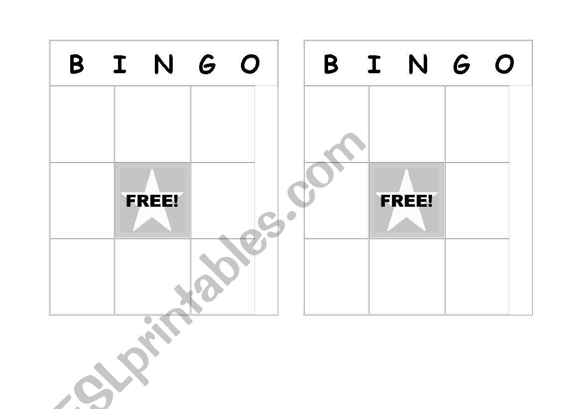 bingo worksheet worksheet