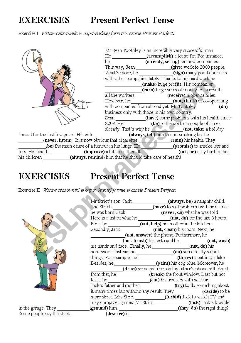 Present Perfect Tense - gap filling