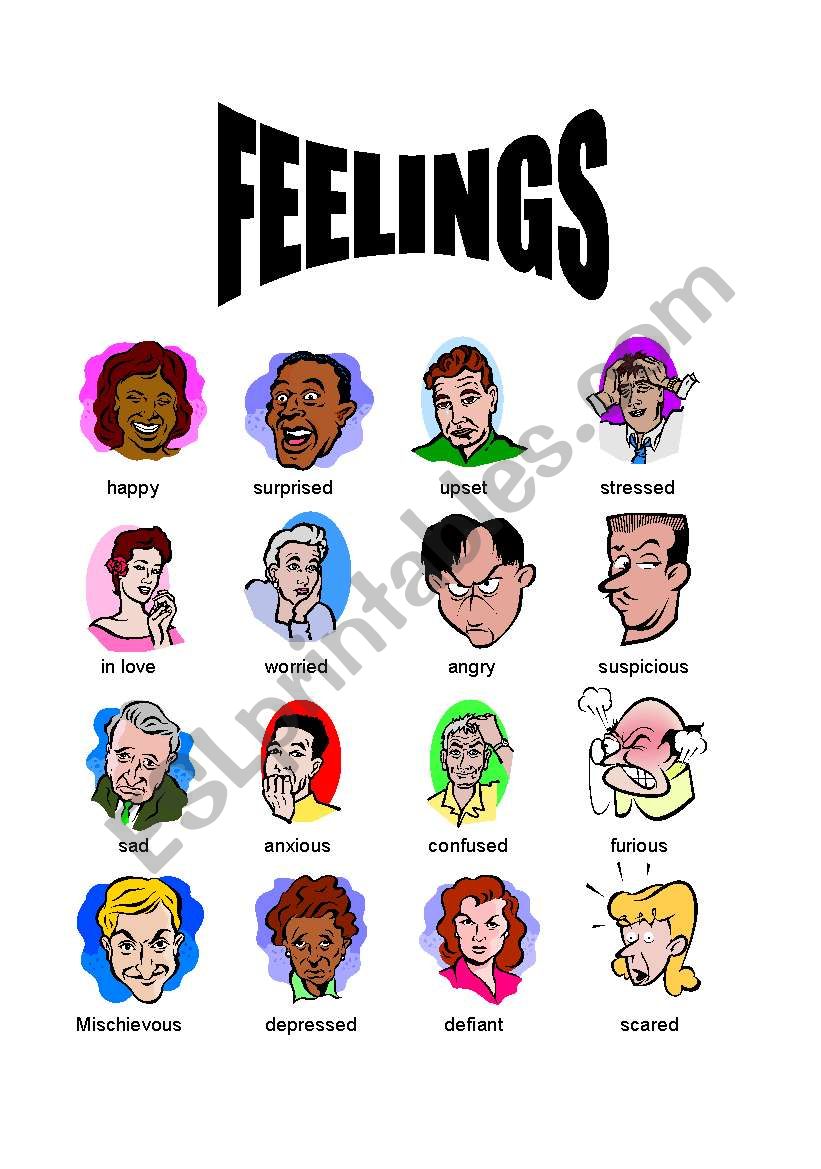 Feelings - a pictionary worksheet