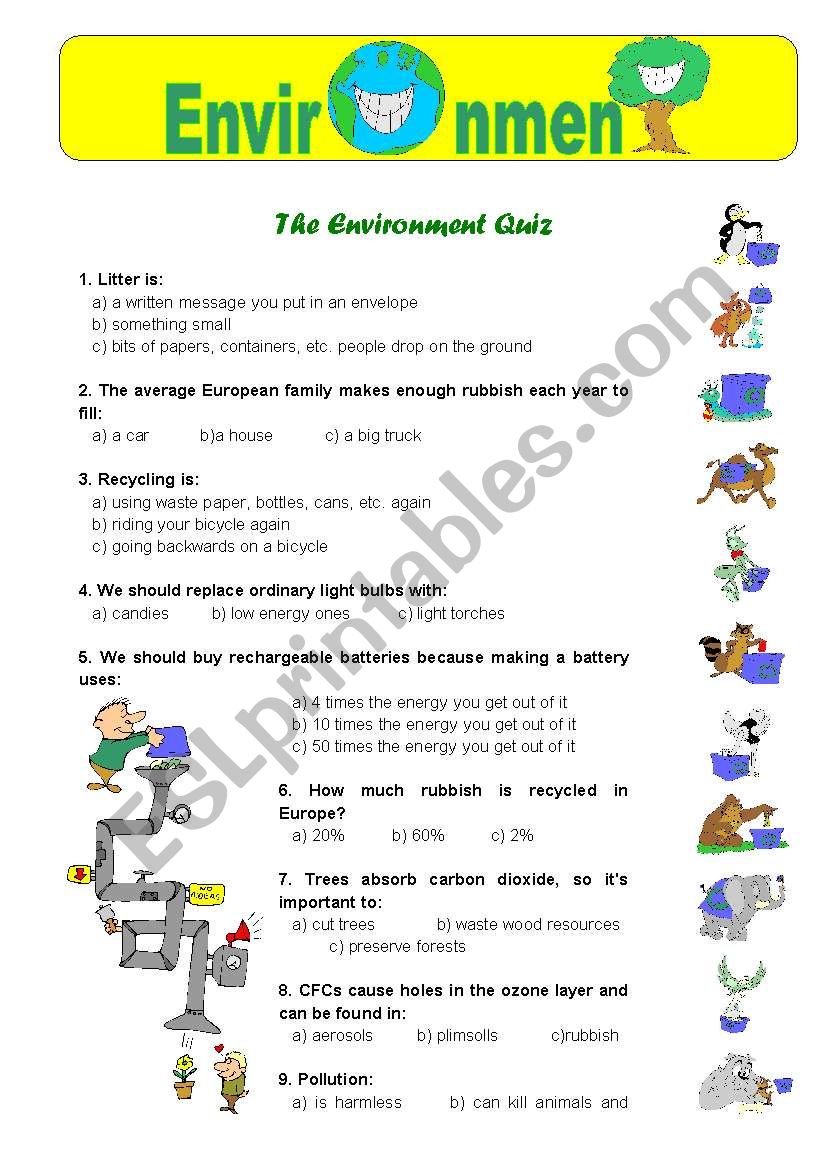 Environment Quiz worksheet