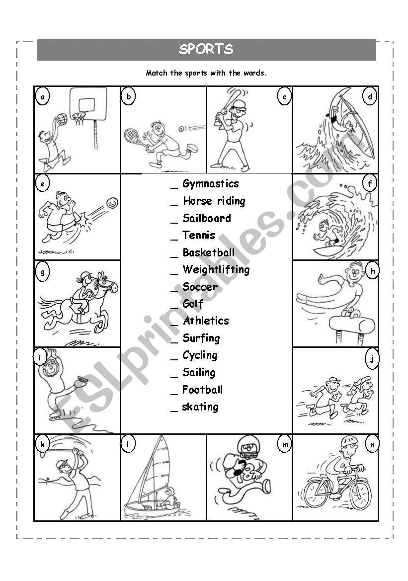 SPORTS VOCABULARY worksheet