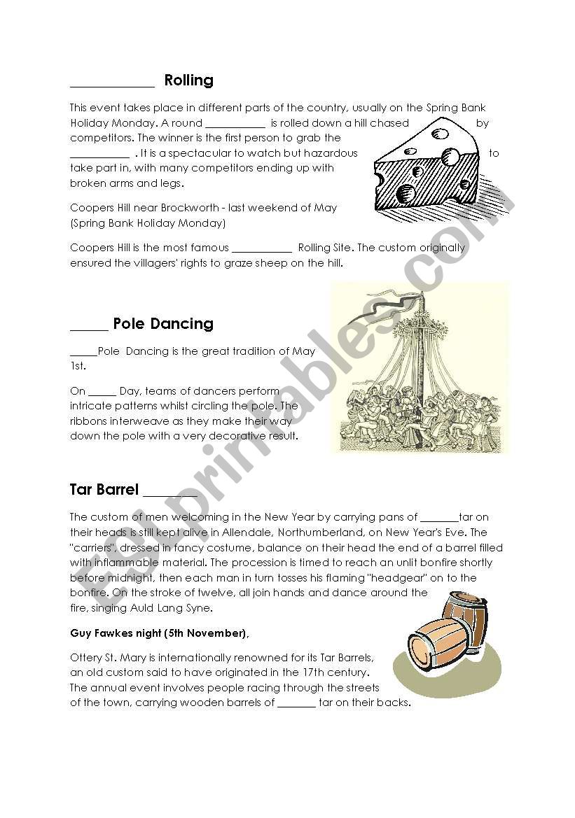 Curious English Customs worksheet