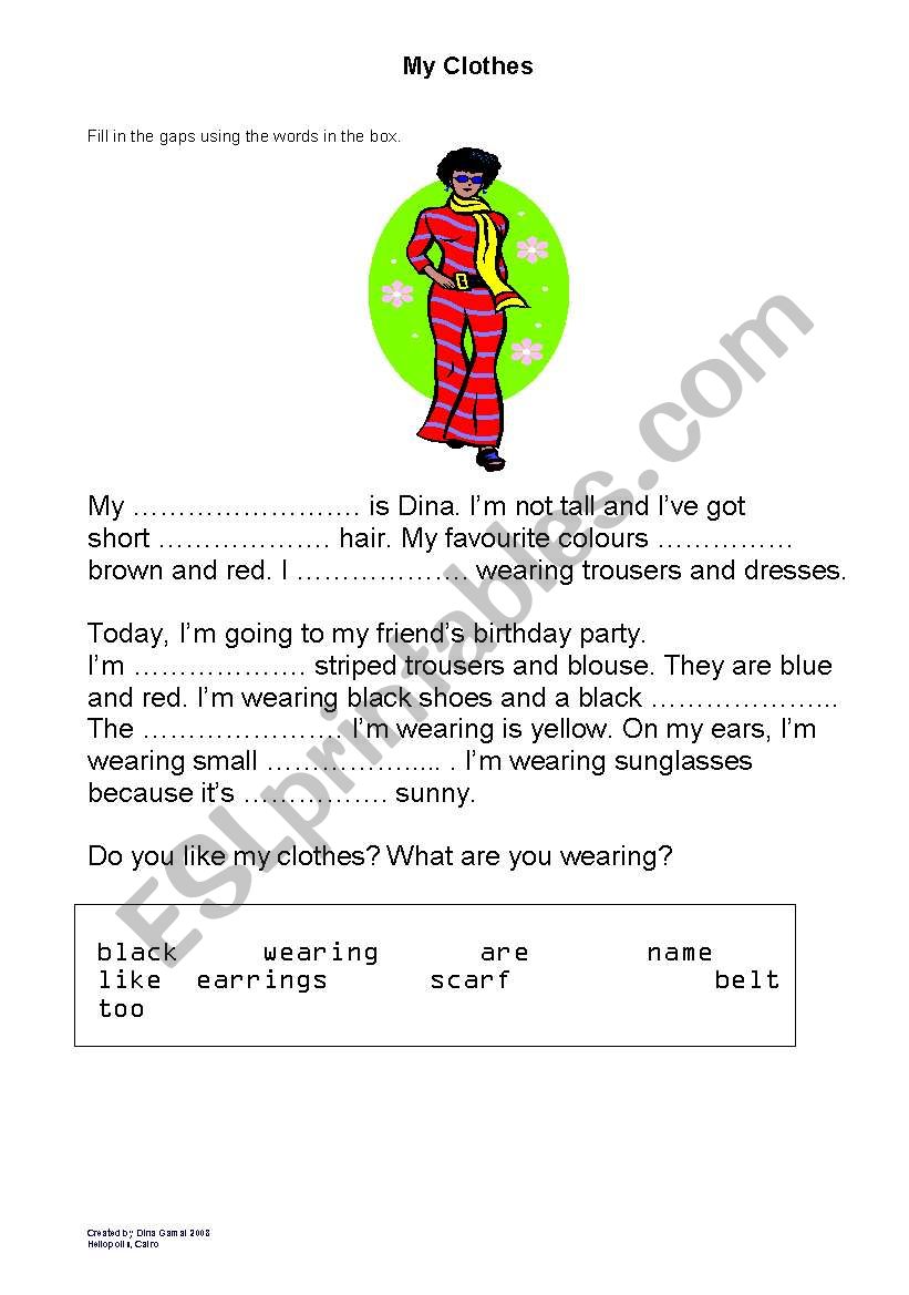 My Clothes worksheet