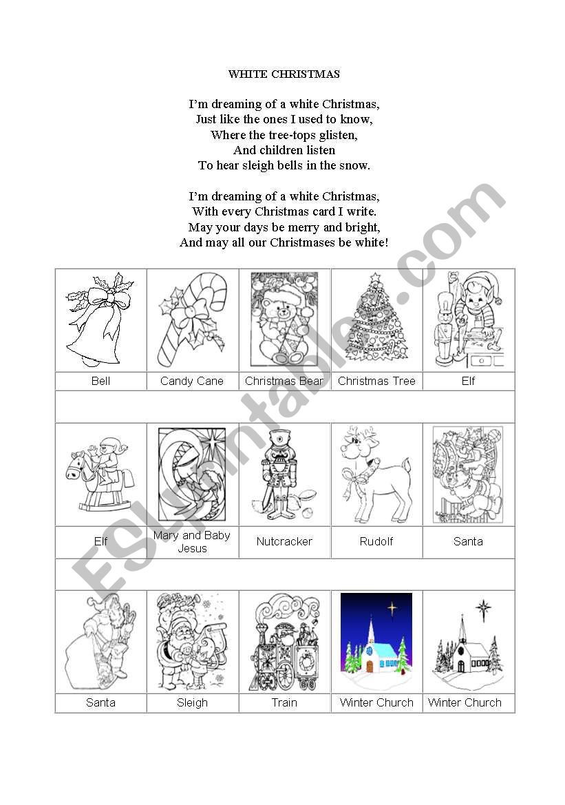 White Christmas worksheet