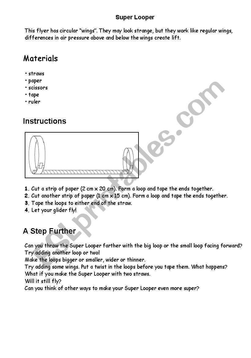 Following Instructions worksheet