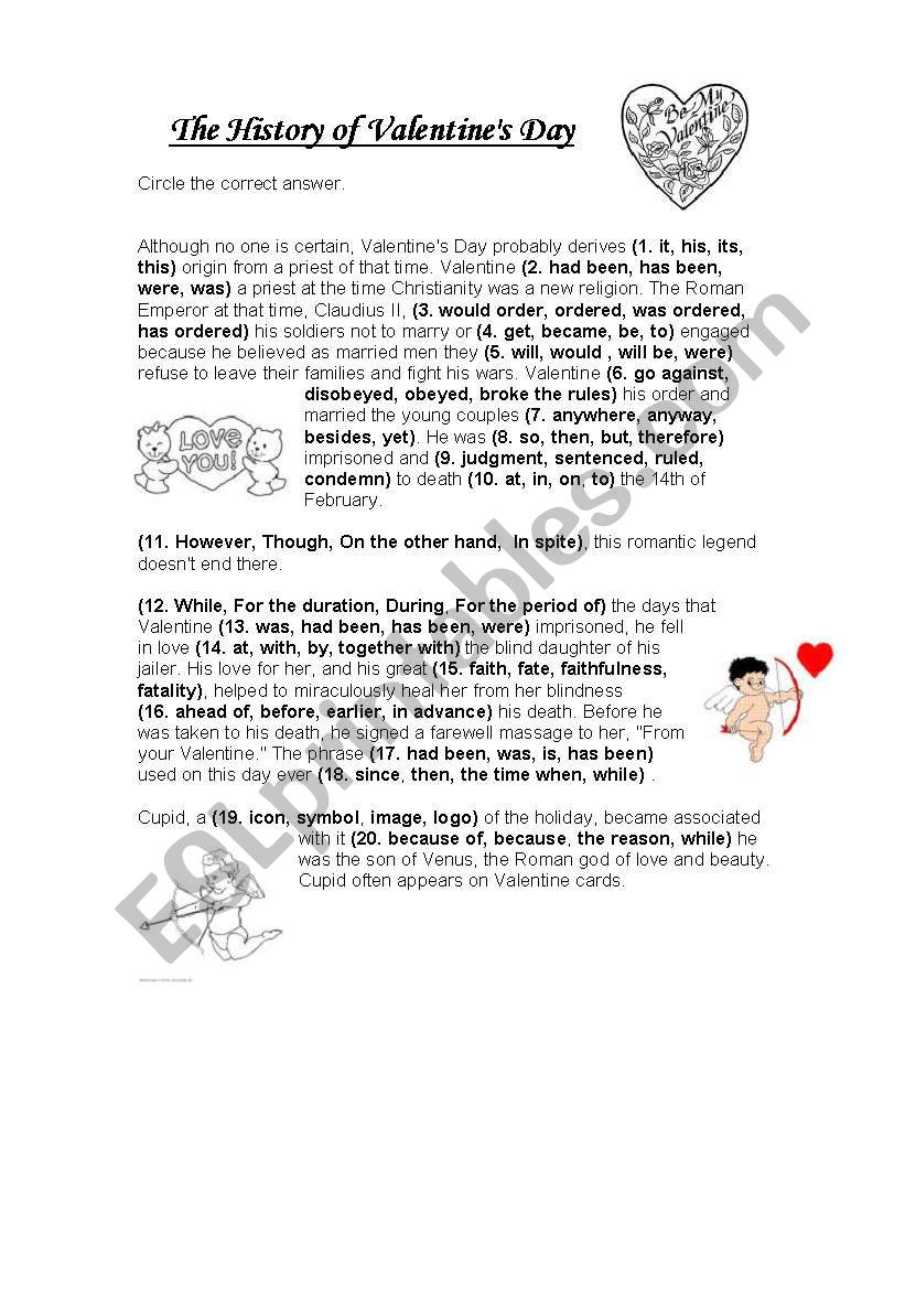 Valentine Day worksheet