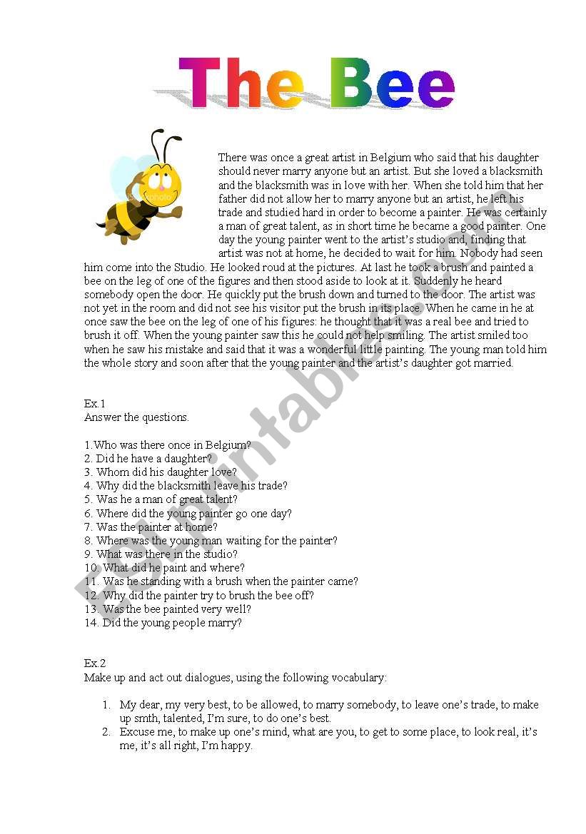 The Bee worksheet
