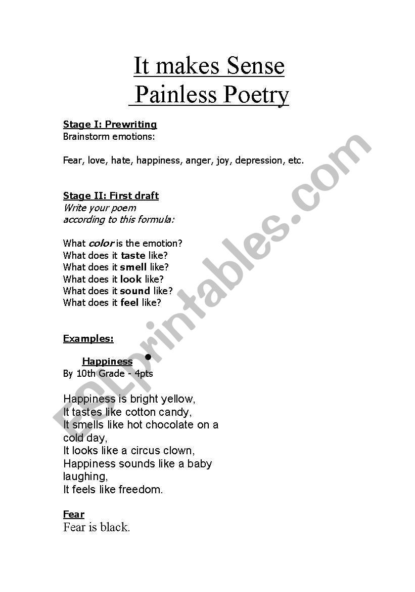 It Makes Sense - Painless Poetry