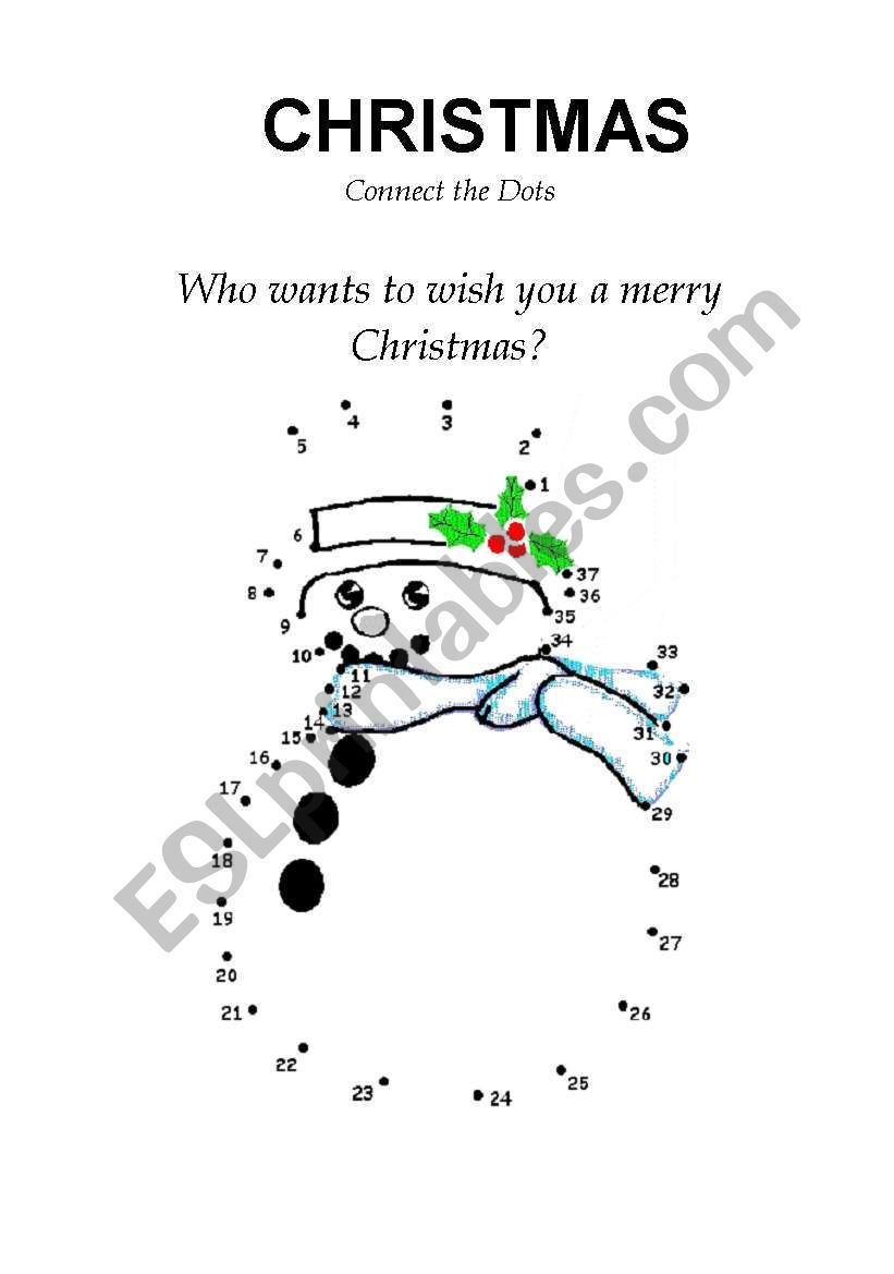 Christmas connect the dots worksheet