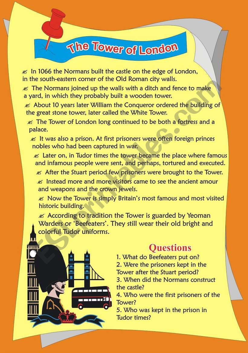 The Tower of London worksheet