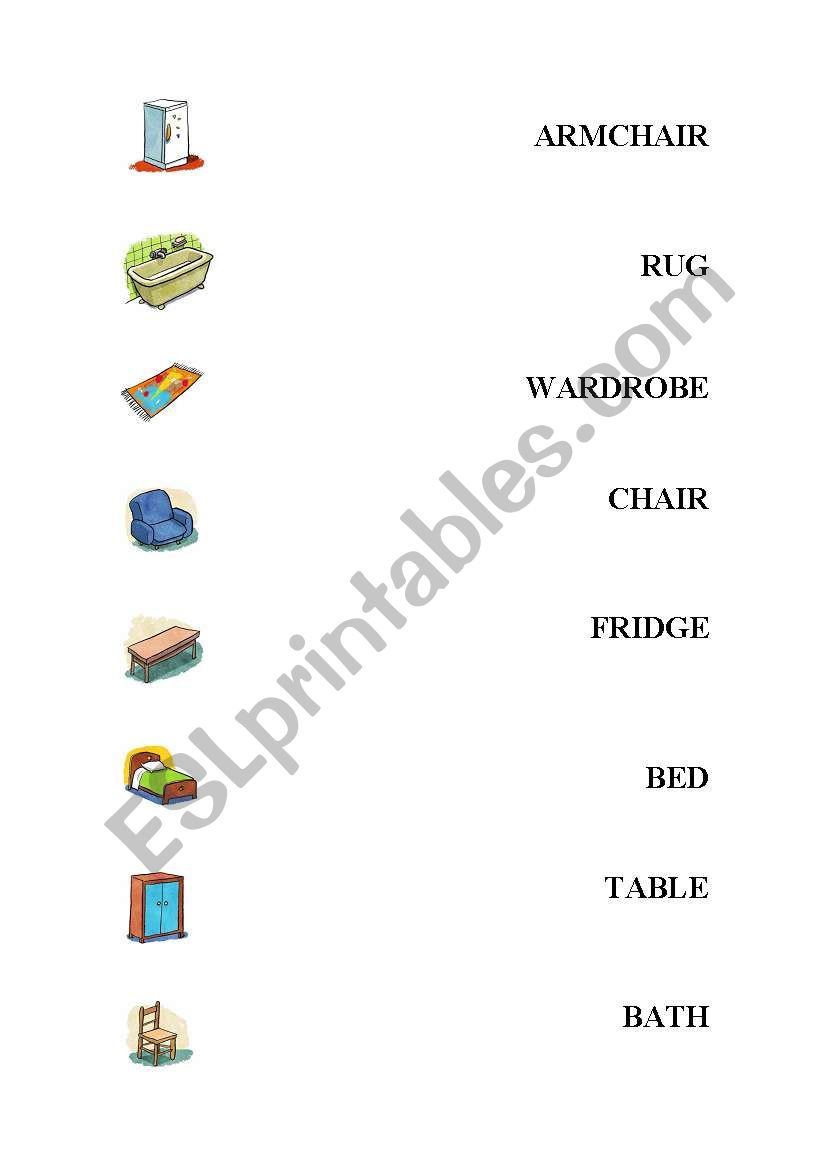 furniture worksheet