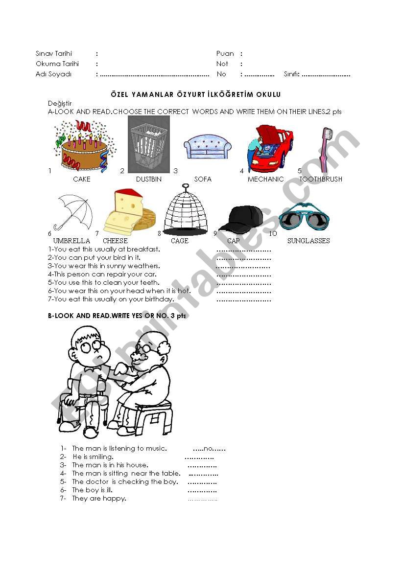 exam about ket format worksheet