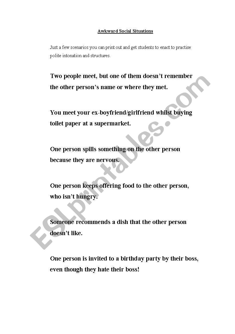 awkward-social-situations-role-play-esl-worksheet-by-redmansam