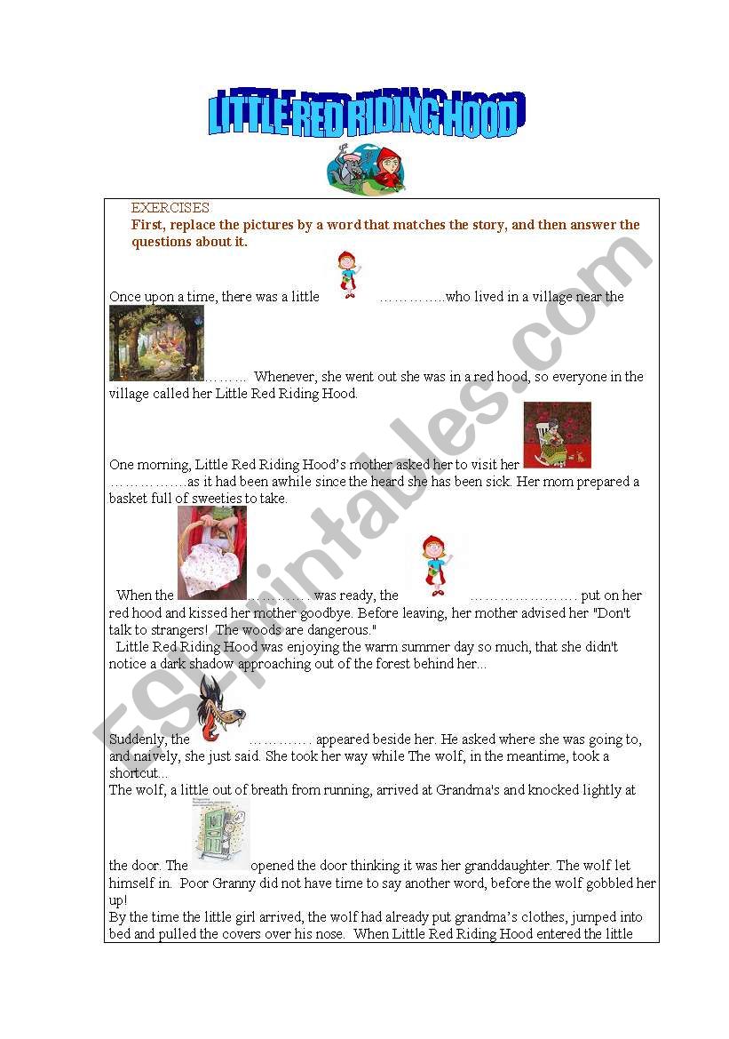 Little red riding hood worksheet