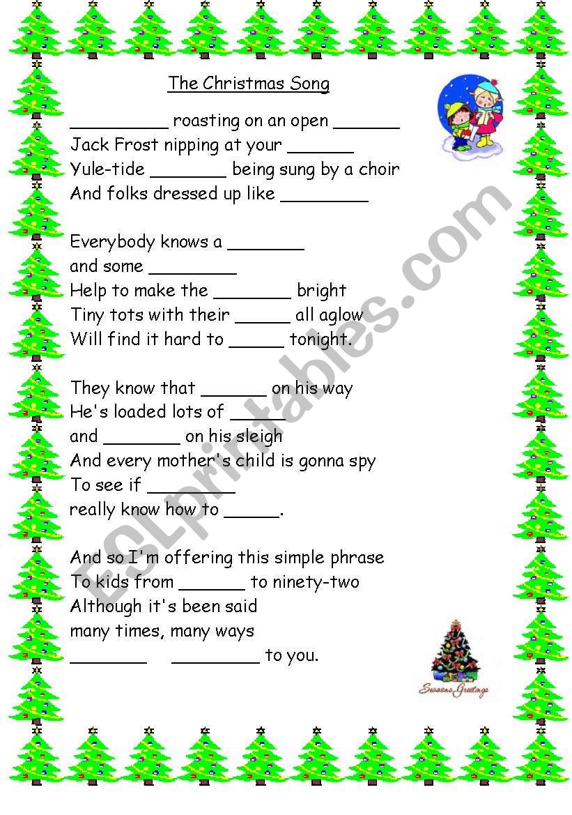 The Christmas Song worksheet