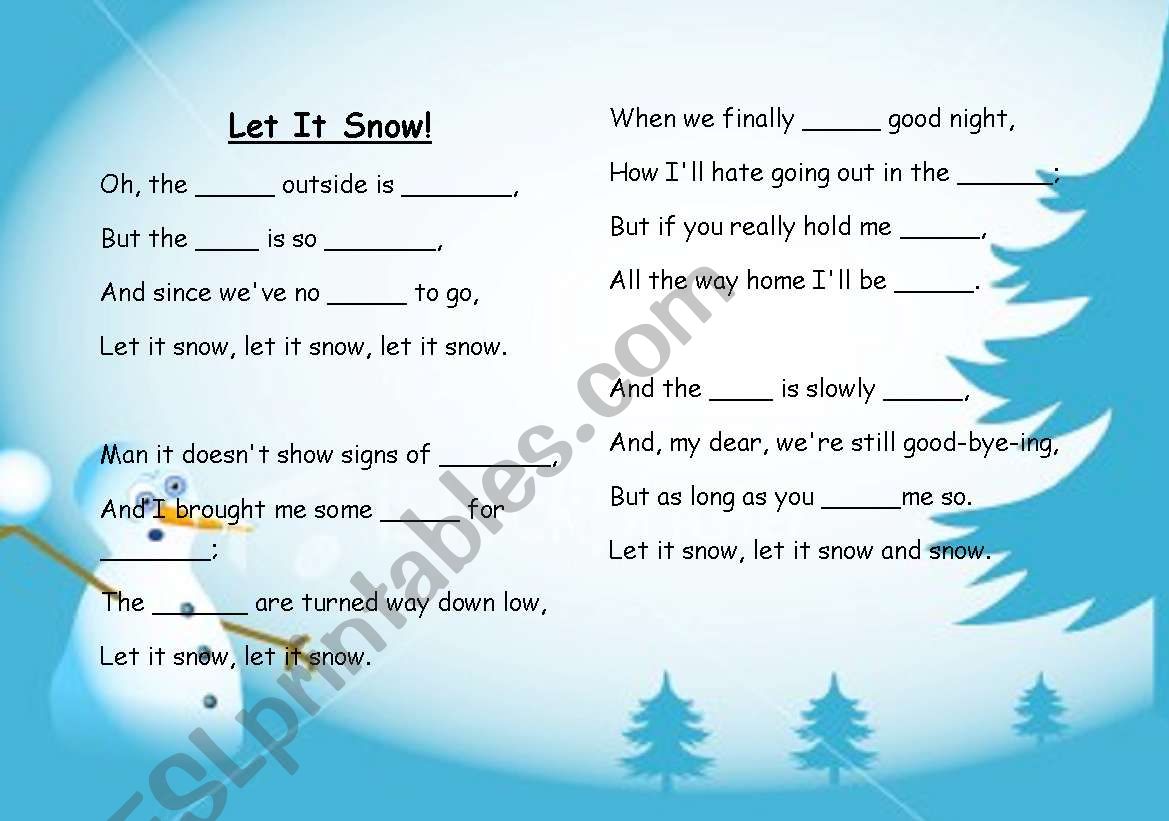 Let it Snow worksheet