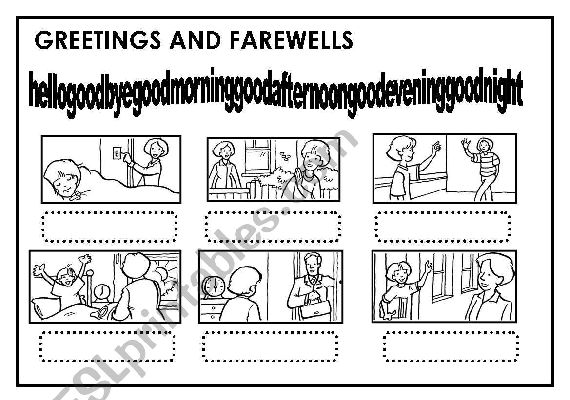 GREETING AND FAREWELLS worksheet