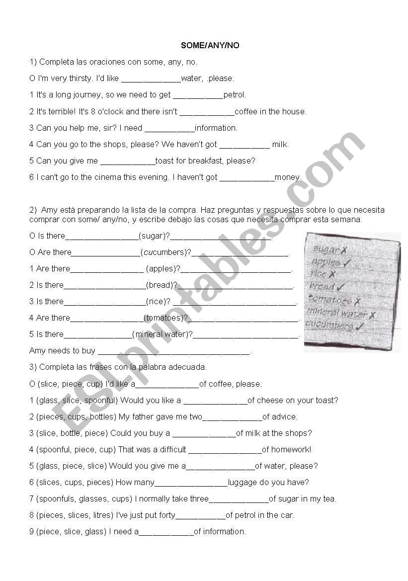 Some/any/no worksheet