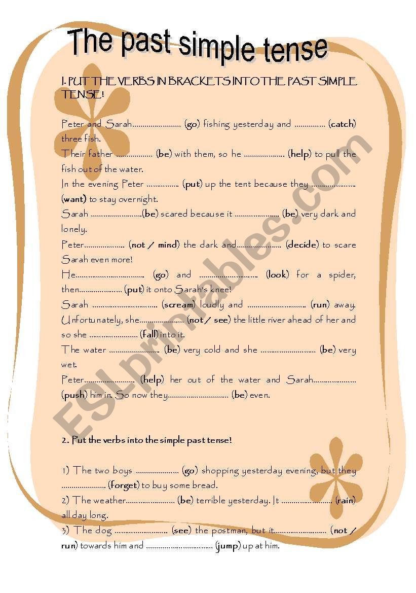 THE PAST SIMPLE TENSE worksheet