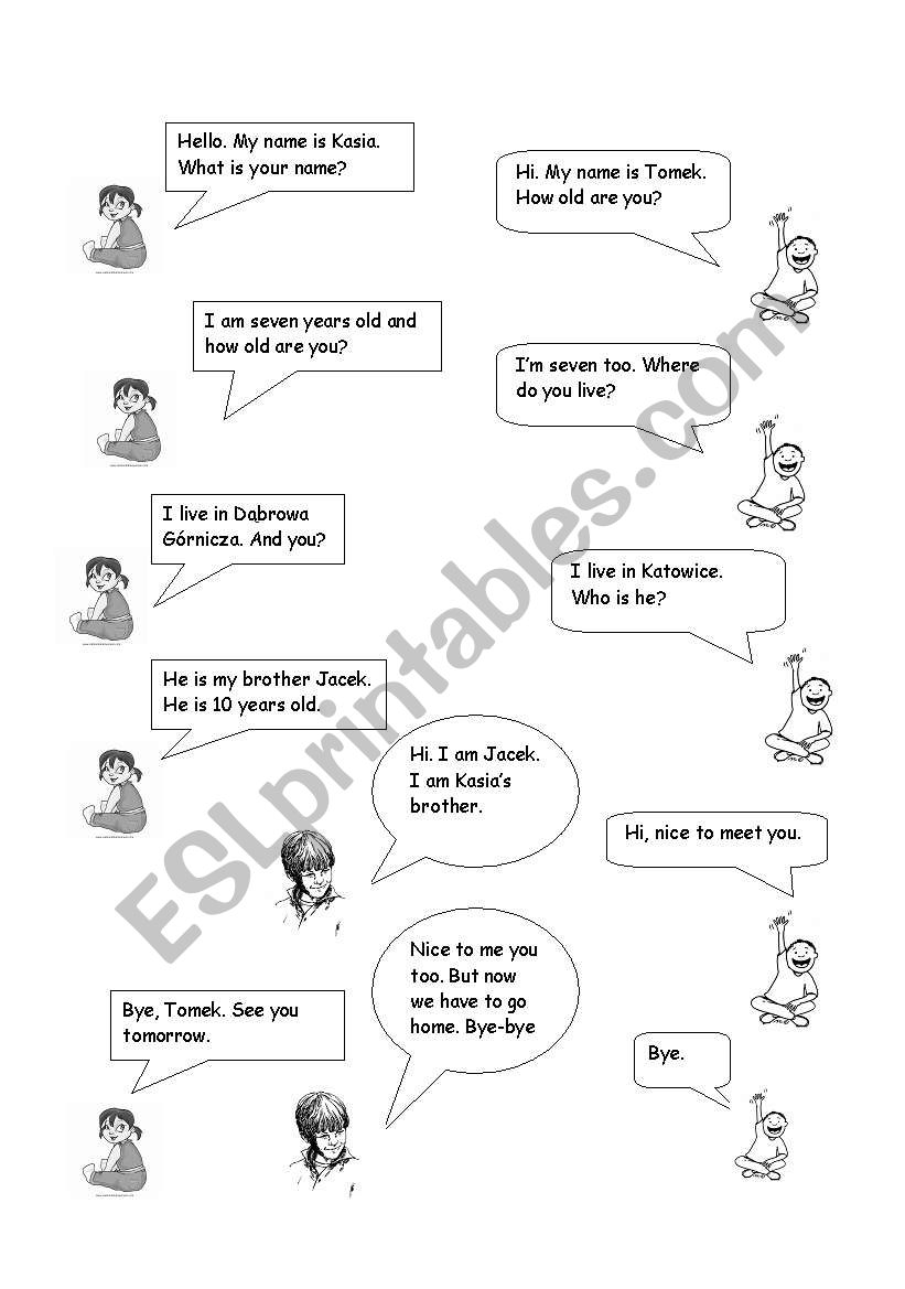 Simple conversation worksheet