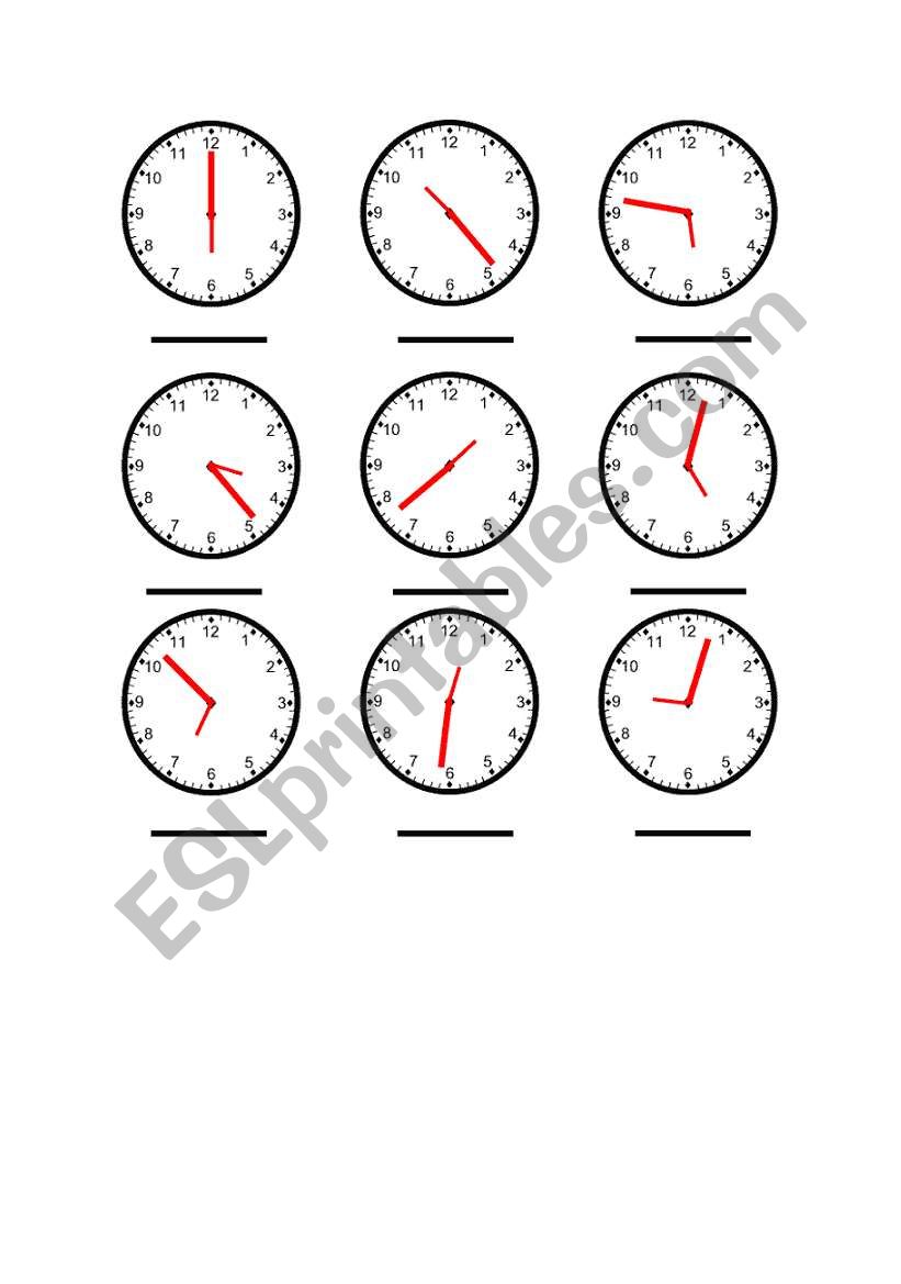 Telling the time worksheet