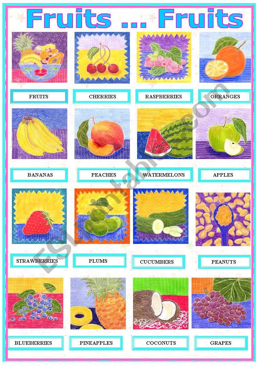 Fruits worksheet