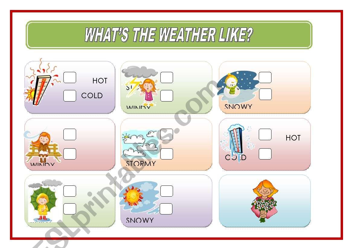 THE WEATHER worksheet