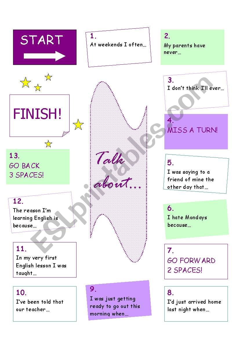 Board game template worksheet