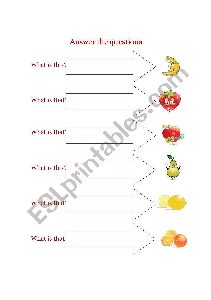 fruit/ this-that worksheet