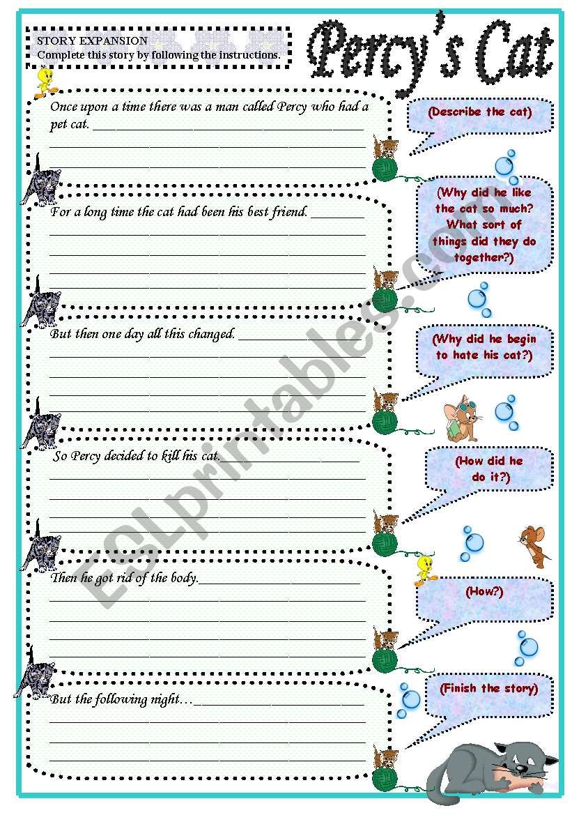 Percys cat  (guided writing) - printable